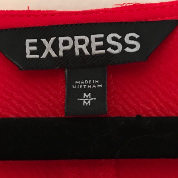 Express Red Long Sleeve Shift Dress - Picture 4 of 5